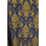 Chenille Renaissance Home Decor Upholstery,Color Blue/Gold, Sold By the Yard